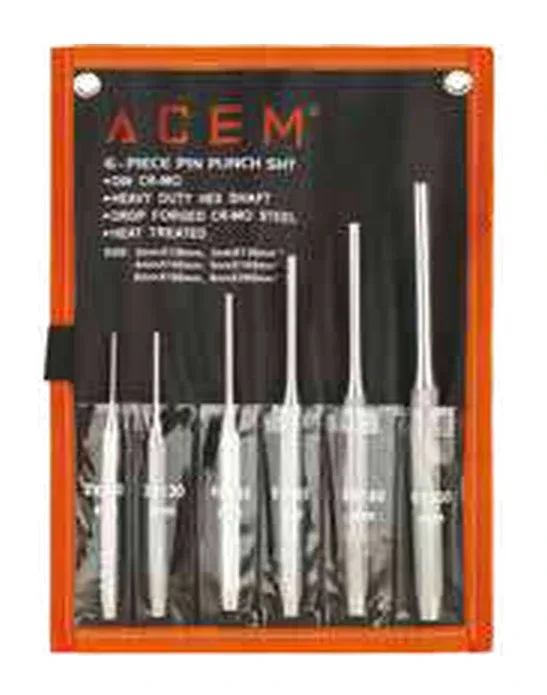 Set of pin punches 6 pieces in pouch — 512811