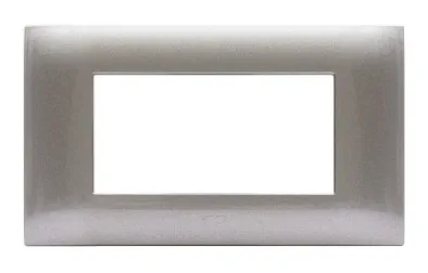 Plate YOUNG 44 rectangular grey metallic 4 modules — SOMEF 44PJ04GM