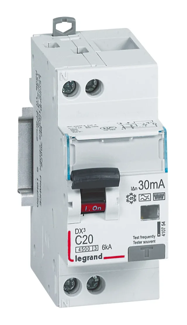 Legrand DX³ RCBO — 20A, 2 modules, IP20 — 410754