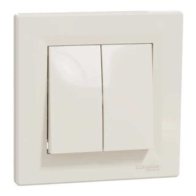 Double interrupteur simple Asfora EPH0300123 — crème