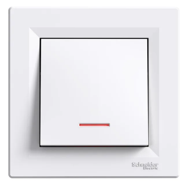 Asfora EPH1500121 two-way switch with locator lamp — white