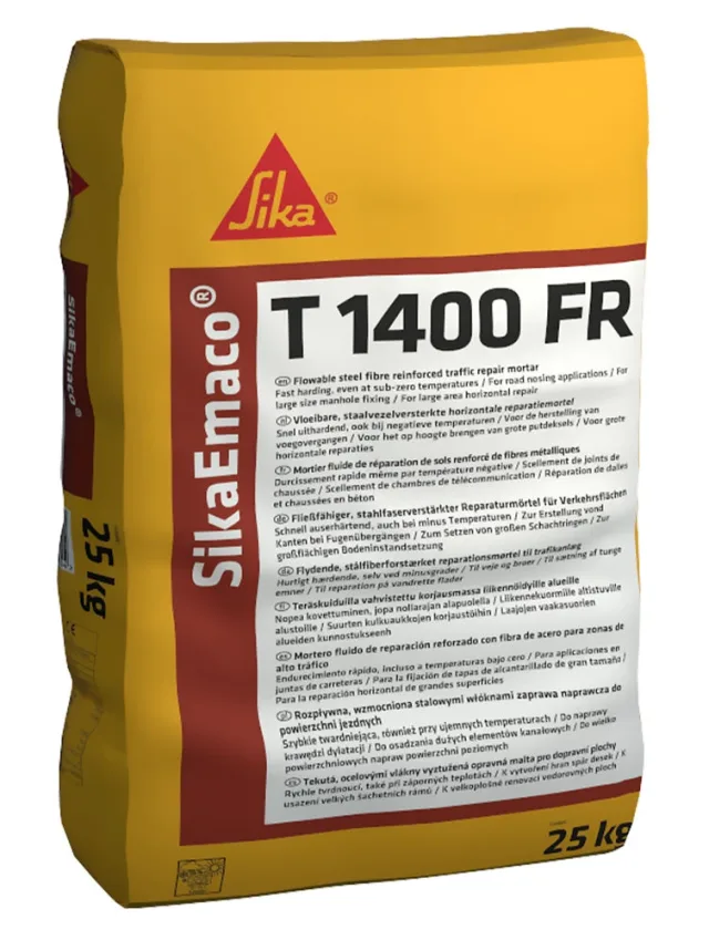SikaEmaco® T 1400 FR — Fibre-reinforced flowable mortar for heavy-traffic repairs