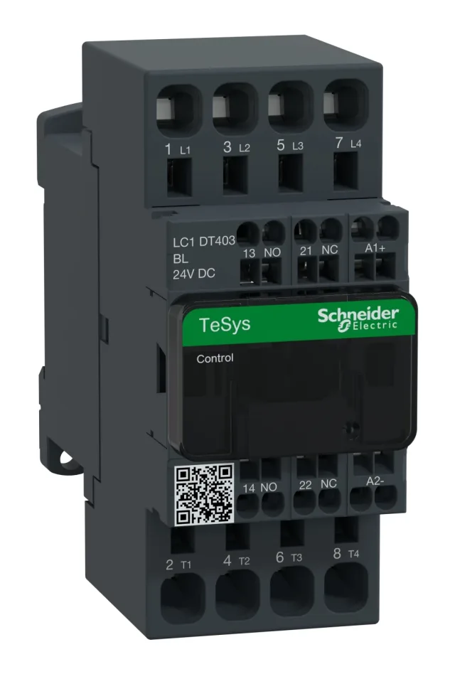 TeSys Deca LC1DT403BL contactor — 4P, 40 A AC-1, 24 V Low consumption DC control