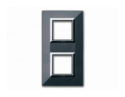 Plate ZAMA 44 square dark grey metallic 2+2 modules — SOMEF 44PK24GSM