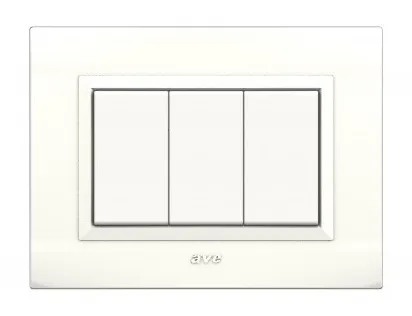 Plates NOVA 45 rectangular white 3 modules — SOMEF 45PLN03BB
