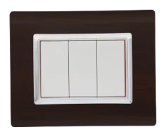 Decorative wall plate SERENA wood wenge / frame chrome — SOMEF 43PLS03WFC