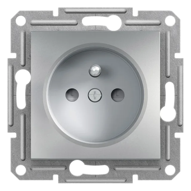 Asfora EPH2800261 earthed socket outlet — aluminium
