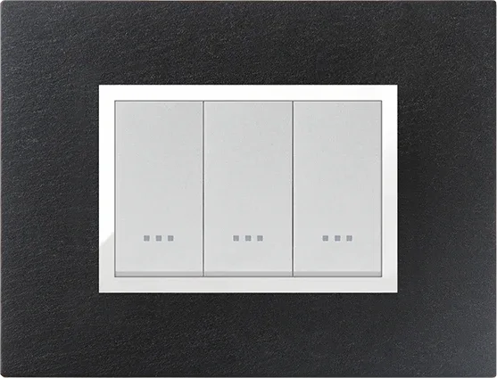 STIEL ALPHA Prestige 3-module rectangular slate cover plate
