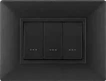 STIEL ALPHA Élégance 3-module rectangular carbon black cover plate with plain trim