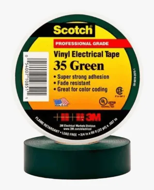Electrical insulating tape — Green Scotch 35+ tape – 3/4 inch — 3M