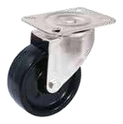 Swivel caster black with screw mounting plate high temperature 220c — 801300