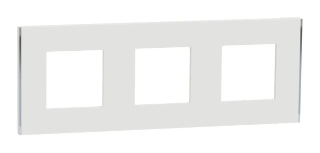 Plaque de finition New Unica NU600640 — blanc / argent