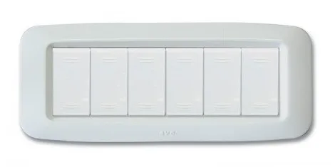 Plaque YES 45 rectangulaire blanc 6 modules — SOMEF 45PY06BB
