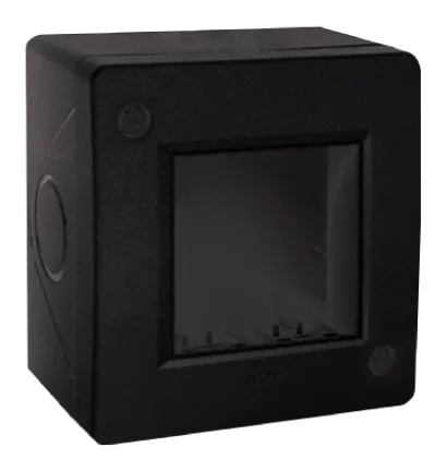 Boîte apparente noir mat 2 modules — SOMEF 43Q42NR