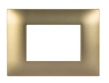 Plate YOUNG 44 rectangular gold matt 3 modules — SOMEF 44PJ03RA