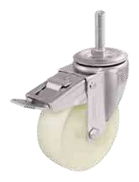 Braked caster in sheet steel with stem, polyamide wheel — 805000