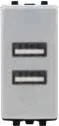 STIEL ALPHA 2.1A dual-port USB charger silver