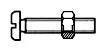 Pan-head bolt with nut