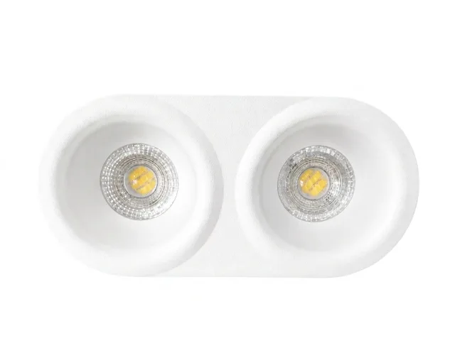 LUMOS rounded raised DUO white recessed spotlight trim