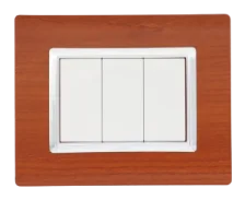 Decorative wall plate SERENA wood mahogany / frame chrome — SOMEF 43PLS03WRC