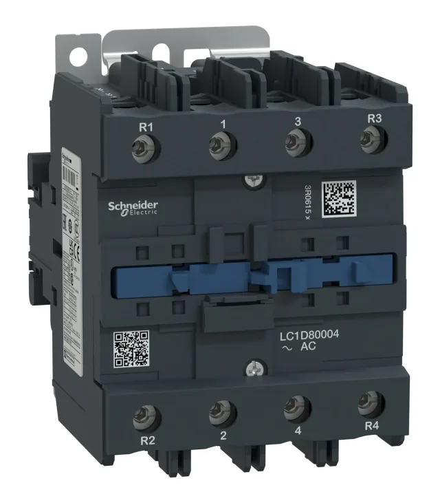 TeSys Deca LC1D80004Q7 contactor — 4P, 125 A AC-1, 380 V AC, 50/60 Hz control