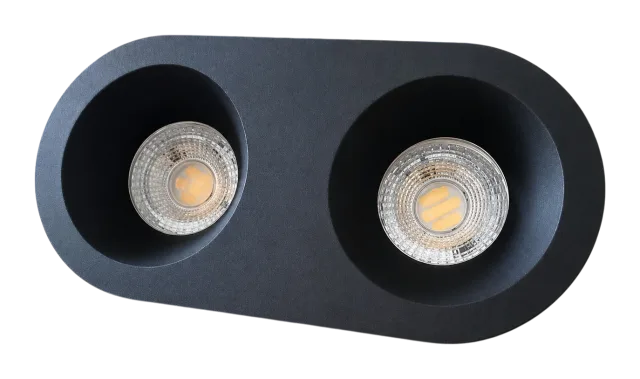 LUMOS flat round DUO black recessed spotlight trim