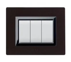 Plate wood 44 rectangular wenge 3 modules — SOMEF 44PL3WG