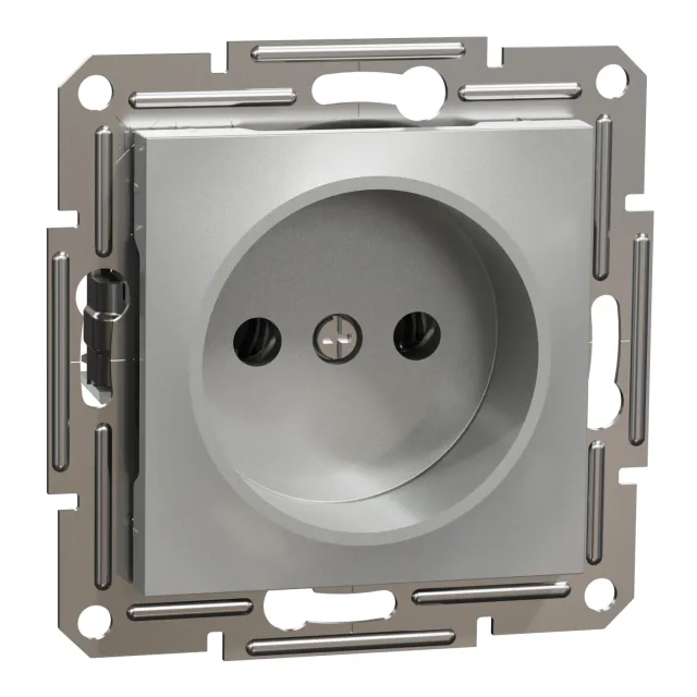 Asfora EPH3000161 unearthed socket outlet — aluminium