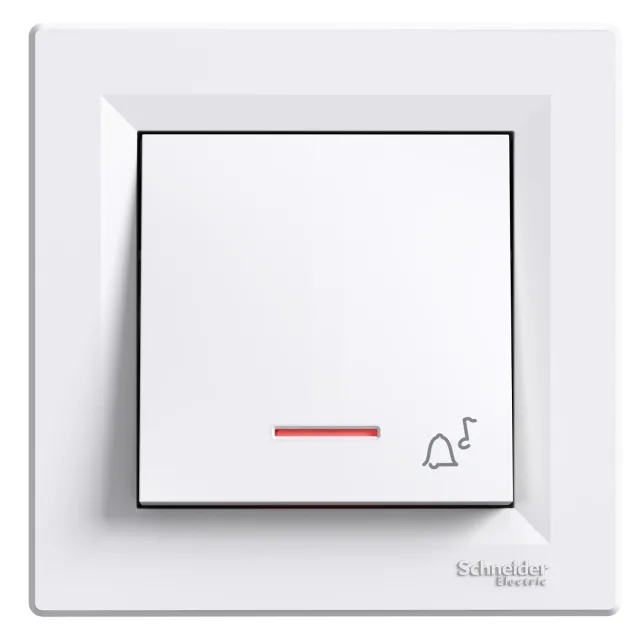 Bouton-poussoir sonnette avec voyant de repérage Asfora EPH1700121 — blanc