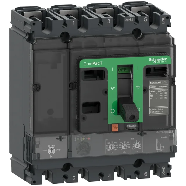 ComPacT NSX C16H42D160 circuit breaker — 4P, 160 A, MicroLogic 2.2