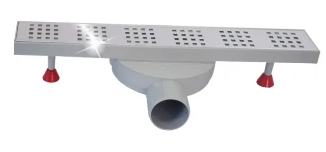 Shower channel drain stainless steel-Slim adjustable L400 square 316L EJIM JSB1036