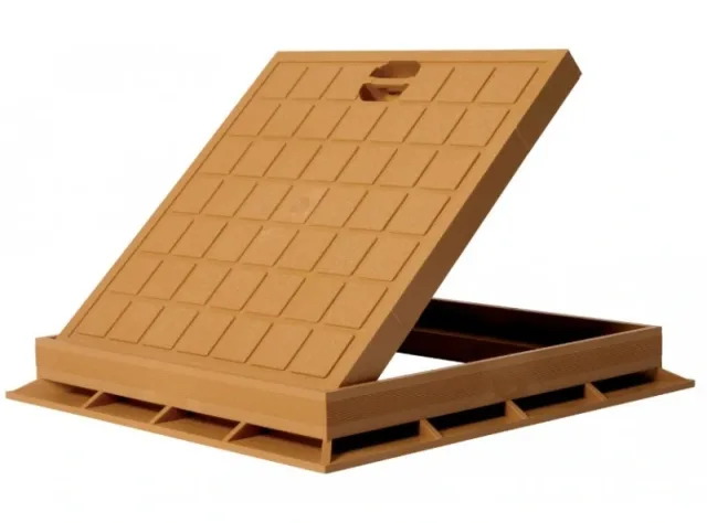 Inspection cover in PP caramel 300 × 300 — EJIM JCA4037