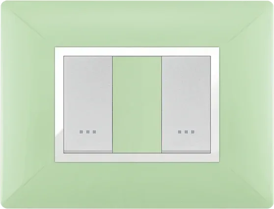 STIEL ALPHA Élégance 2-module rectangular anise green cover plate with chrome trim