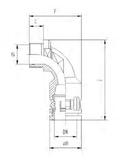 Polyamide fittings — Elbow 90° fixed plastic male thread 5029