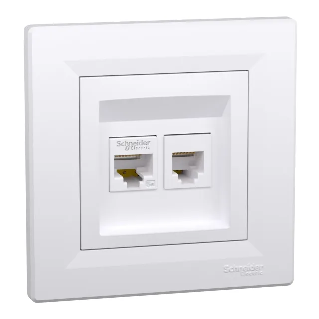 Asfora EPH4900121 rj45 + rj12 socket outlet — white
