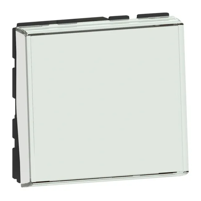 Poussoir ou poussoir inverseur avec porte-étiquette Mosaic Easy-Led 6A 250V~ 2 modules – blanc antimicrobien — Legrand