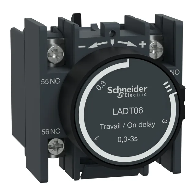 TeSys Deca LADT06 time delay auxiliary block — 0.3 to 3 s, on-delay