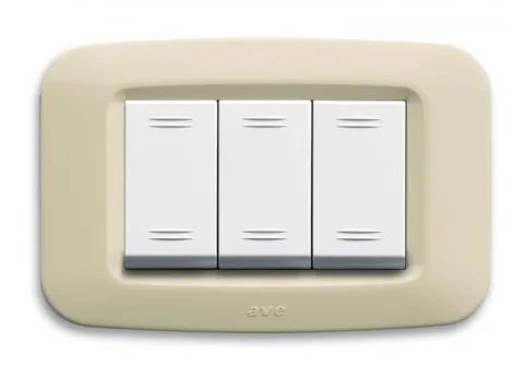 Plate YES 45 rectangular ivory 3 modules — SOMEF 45PY03BP