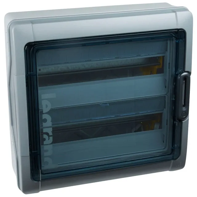 Legrand Plexo³ enclosure — H 432mm x W 448mm x D 161mm, 2 rows, 18 modules, IP65 — 414036