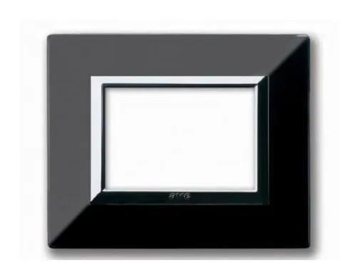 Plaque ZAMA 44 rectangulaire noir absolu 3 modules — SOMEF 44P93NAL