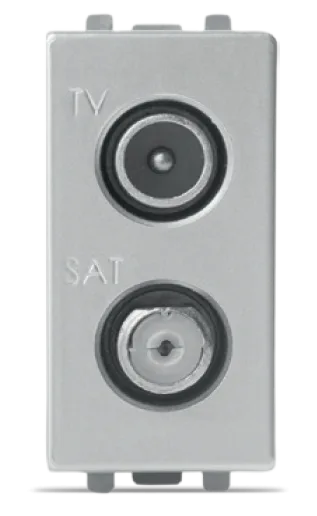 Prise séparatrice TV-SAT 1 module silver STIEL ALPHA