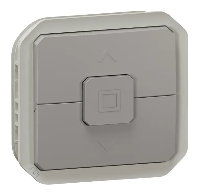 Interrupteur étanche pour commande directe de moteur de volets roulants Plexo IP55 IK06 avec enjoliveur gris — Legrand — 069538L