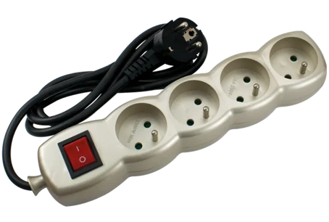 STIEL power strip champagne with switch – 4 sockets