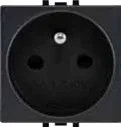 Prise 2P+T 16A 250V noir carbone STIEL ALPHA