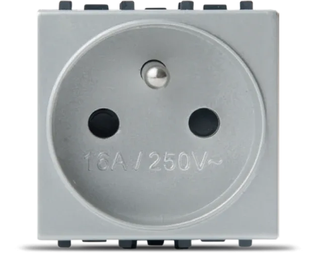 STIEL ALPHA 16A 250V 2P+E socket silver