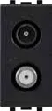 Prise séparatrice TV-SAT 1 module noir carbone STIEL ALPHA