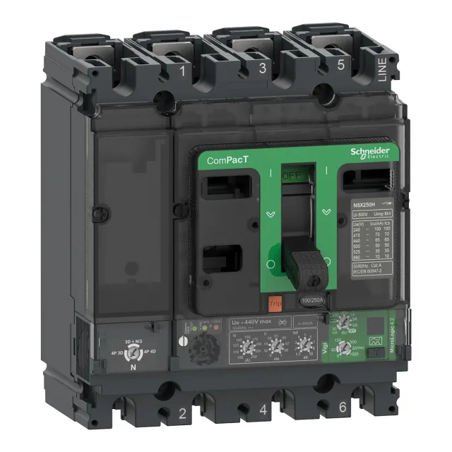 ComPacT NSX C10B44V040 circuit breaker — 4P, 40 A, MicroLogic Vigi 4.2