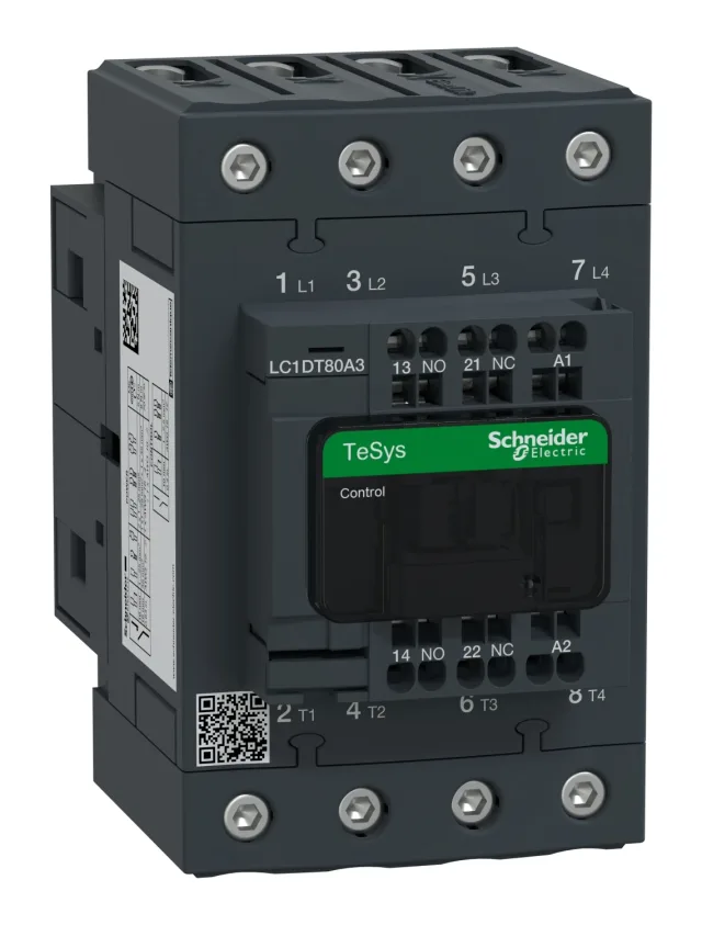 TeSys Deca LC1DT80A3P7 contactor — 4P, 80 A AC-1, 230 V AC, 50/60 Hz control