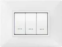 STIEL ALPHA Élégance 3-module rectangular snow white cover plate with plain trim