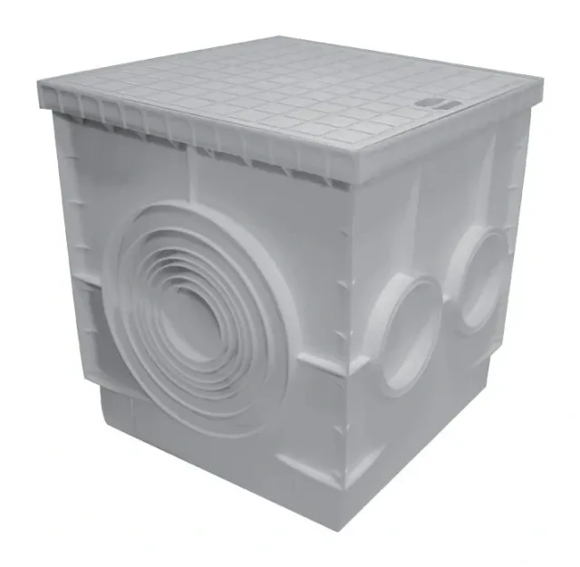 Inspection chamber in PP 400 × 400 grey — EJIM JCA4057